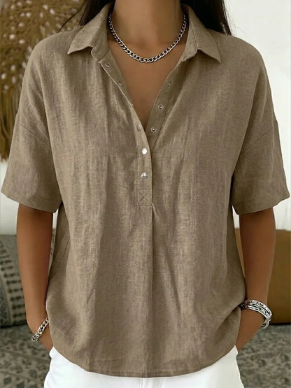 Quinley | Skjortebluse Dame med Button-Up Krave 0