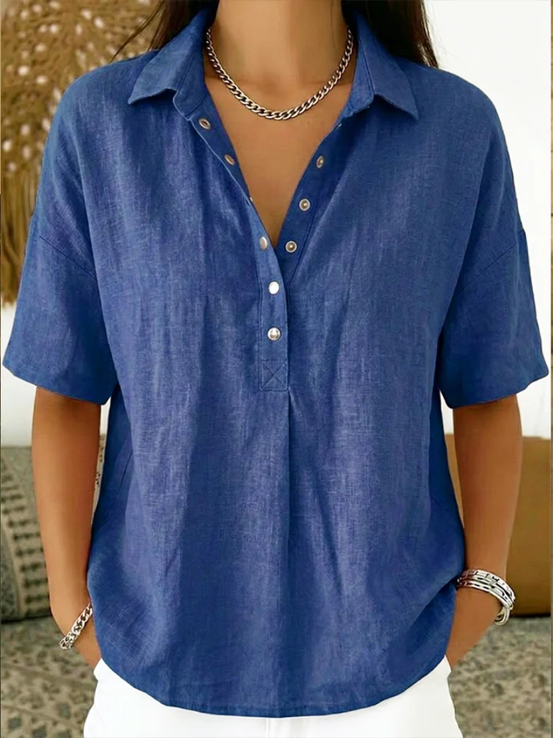 Quinley | Skjortebluse Dame med Button-Up Krave 2