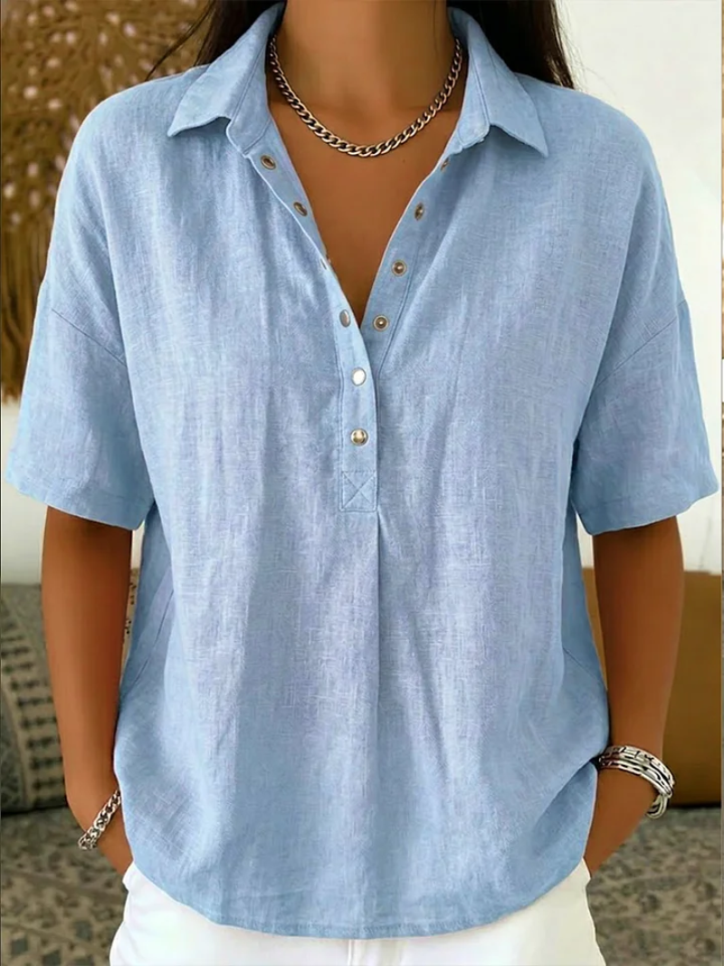 Quinley | Skjortebluse Dame med Button-Up Krave 3