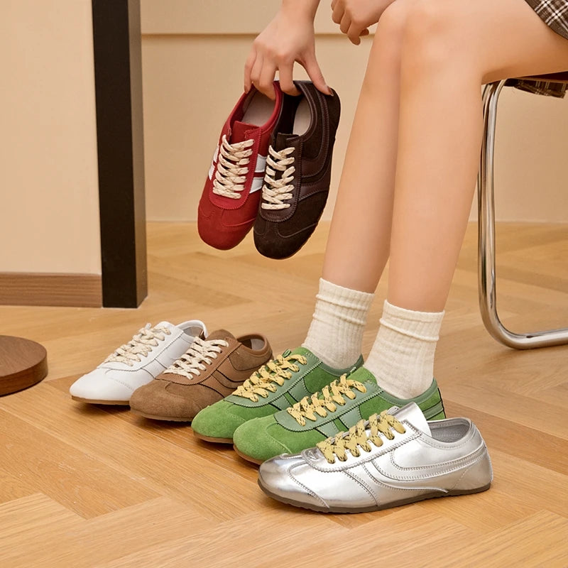 Retro Lædersneakers | Komfortable Hvide Sneakers til Dame 1