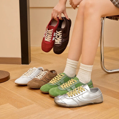 Retro Lædersneakers | Komfortable Hvide Sneakers til Dame 1