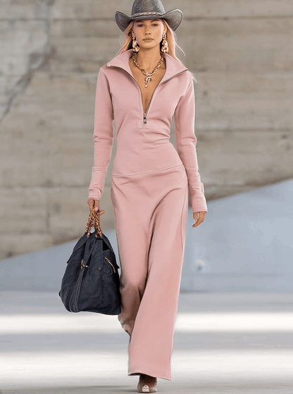 Retro Maxi Kjole Pink | Elegant Lang Kjole 1