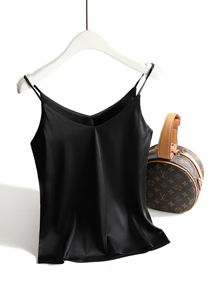 Satin Spaghetti Remtop | Elegant Cami-Top til Damer 10