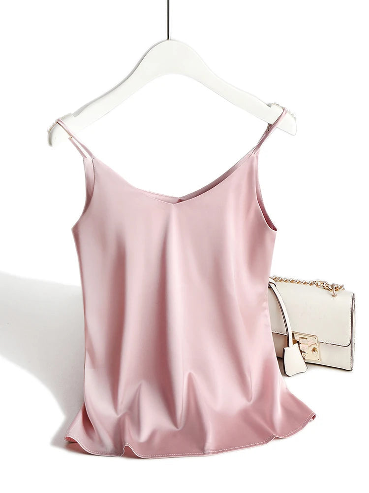 Satin Spaghetti Remtop | Elegant Cami-Top til Damer 11