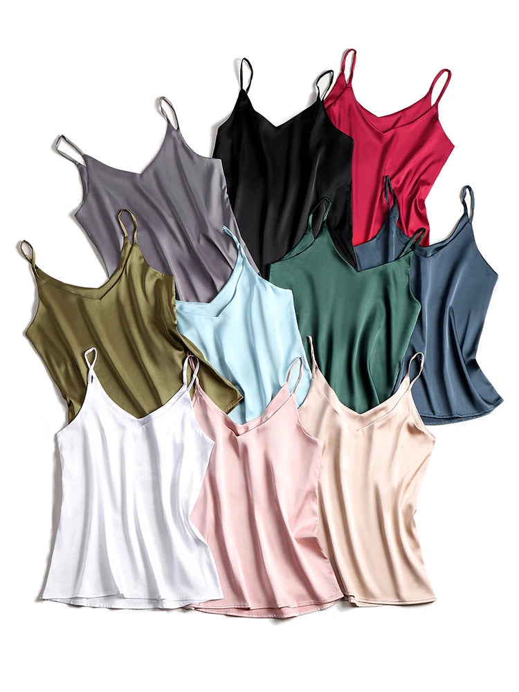 Satin Spaghetti Remtop | Elegant Cami-Top til Damer 3