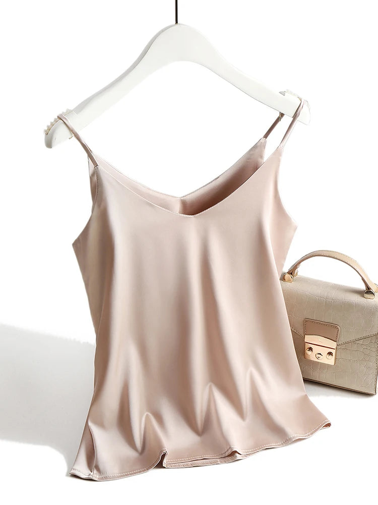 Satin Spaghetti Remtop | Elegant Cami-Top til Damer 8