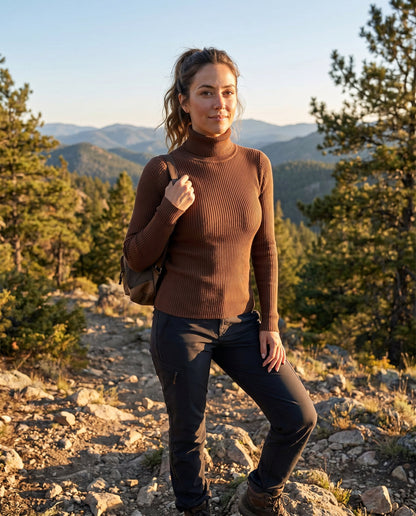 Scarlett | Women's Ribbed Turtleneck Lightweight Knit Sweater 1