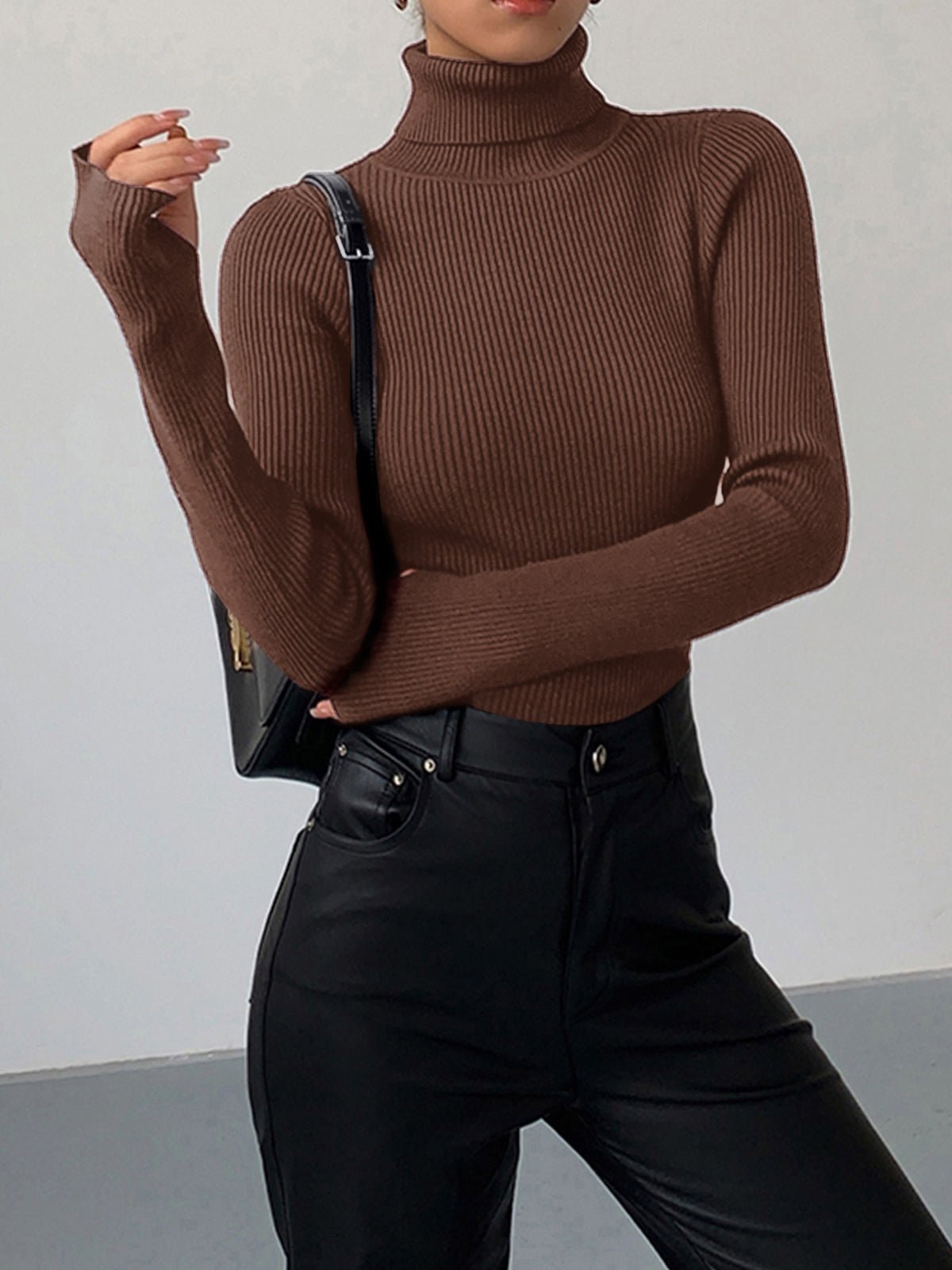 Scarlett | Women's Ribbed Turtleneck Lightweight Knit Sweater 3