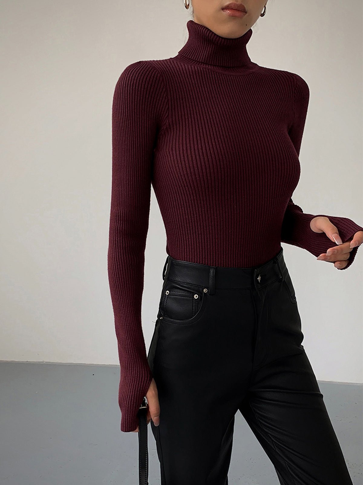 Scarlett | Women's Ribbed Turtleneck Lightweight Knit Sweater 4