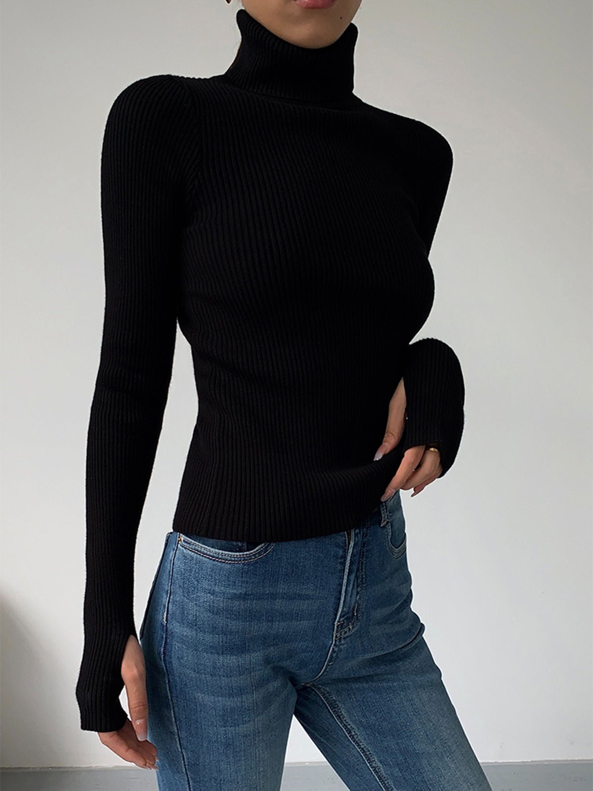 Scarlett | Women's Ribbed Turtleneck Lightweight Knit Sweater 6