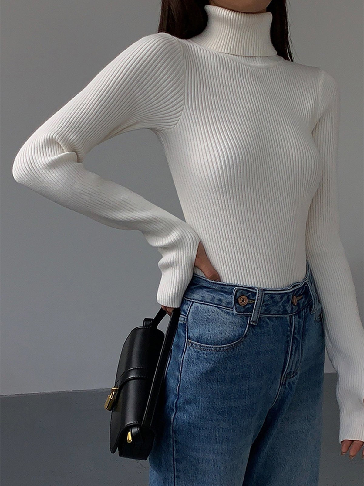 Scarlett | Women's Ribbed Turtleneck Lightweight Knit Sweater 8