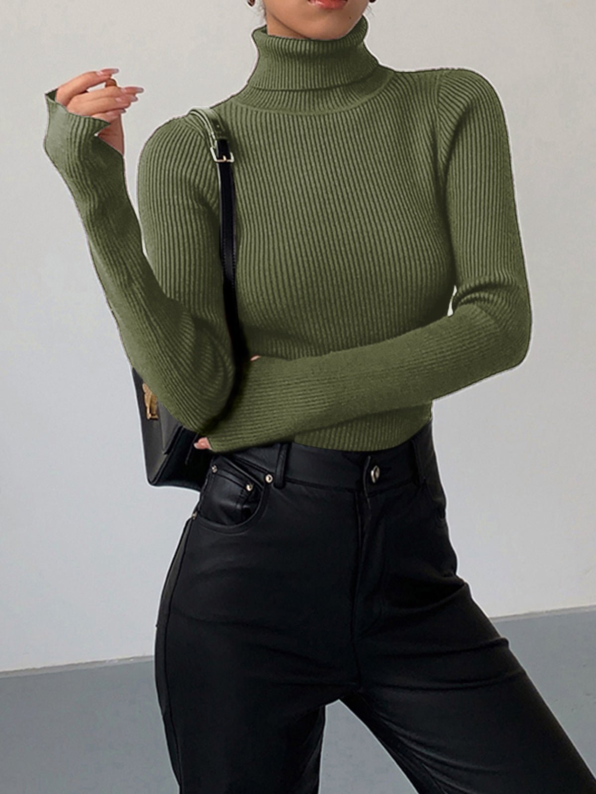 Scarlett | Women's Ribbed Turtleneck Lightweight Knit Sweater 9