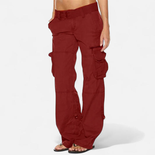 Straight Leg Cargo Pants for Women | Casual Utility Trousers 0