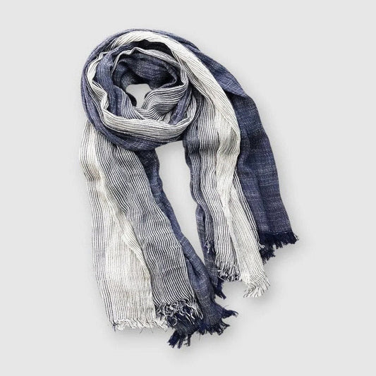 Striped Cotton Blend Scarf | Lightweight Fashion Accessory 0