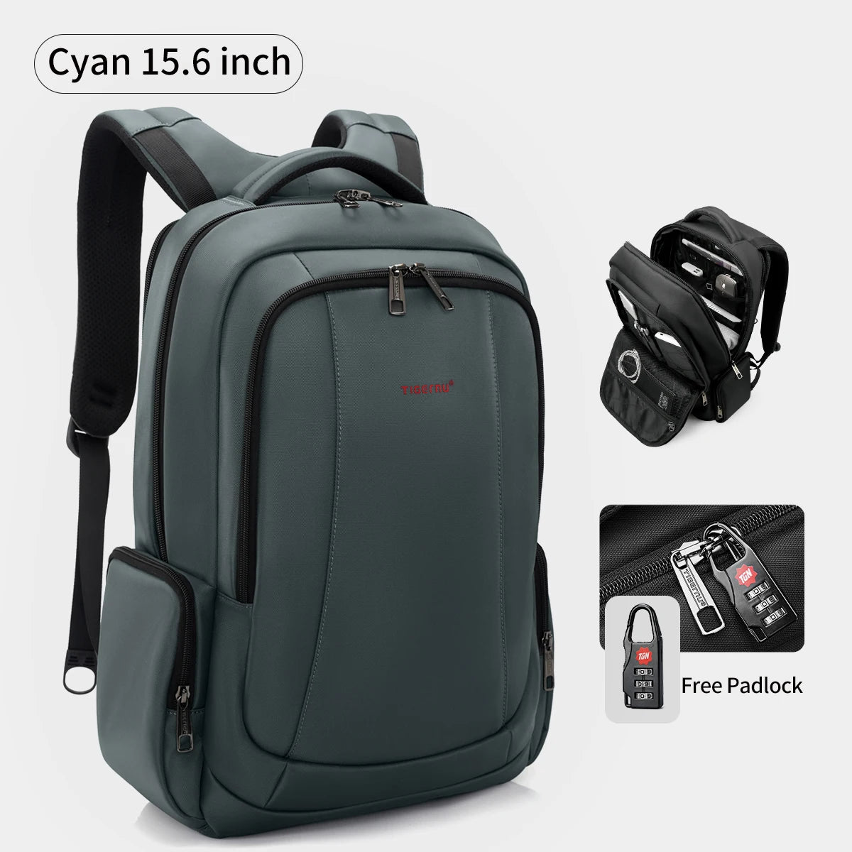 Tigernu Herre Laptop Rygsæk 14-17,3'' Vandtæt Rejse- og Skolerucksack 12