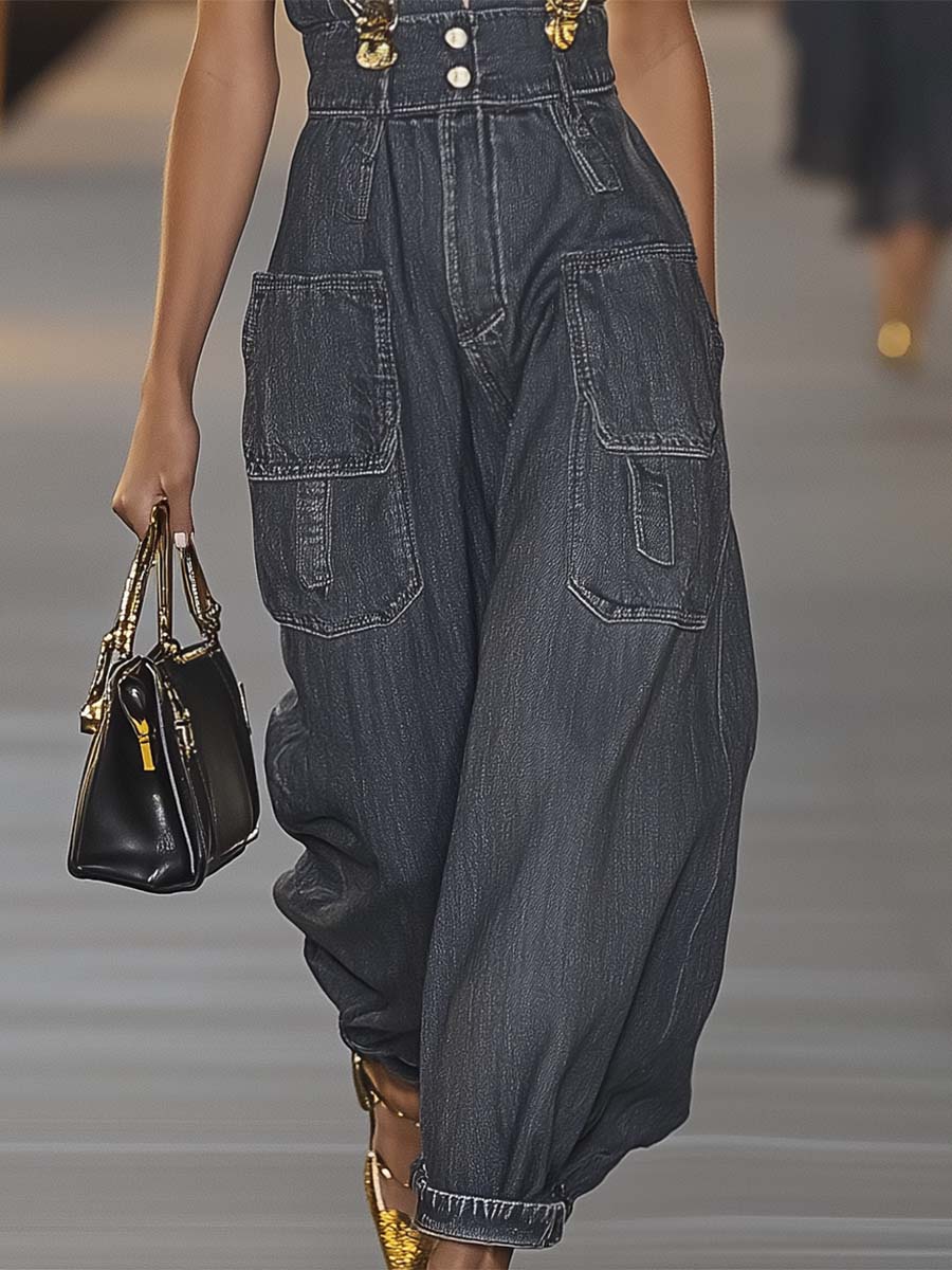 V-hals Denim Jumpsuit | Moderigtige Overalls til Kvinder 6