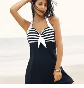 Vintage Tankini med Nederdel | Badedragt til Damer 0