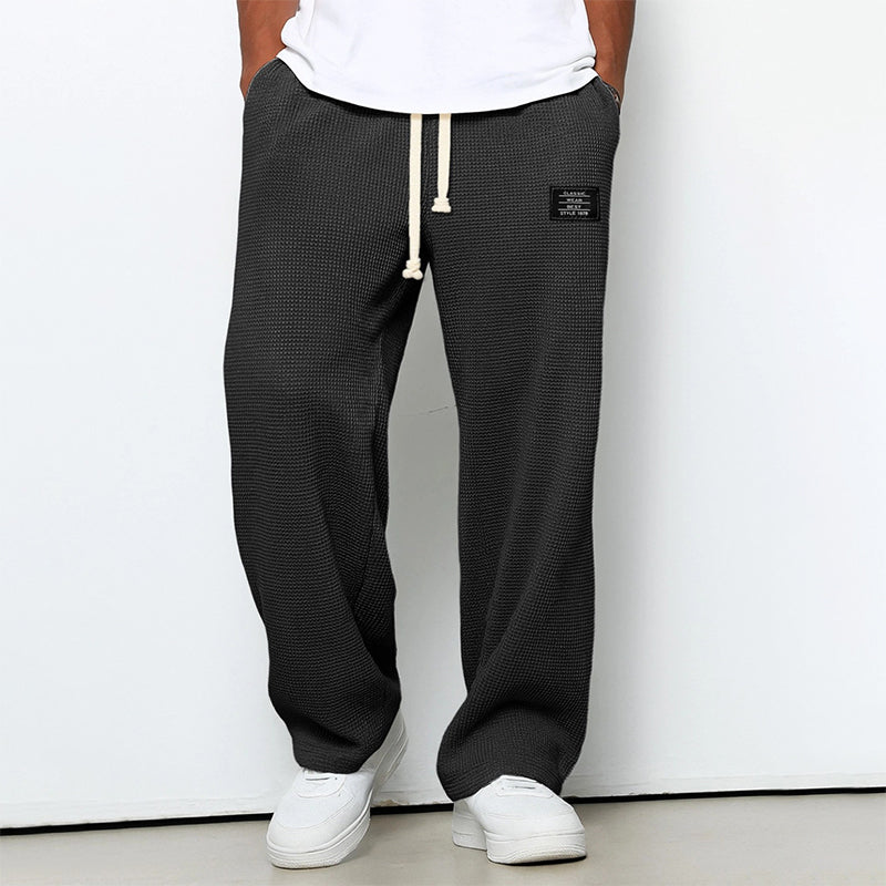 Waffle Knit Gray Jogging Pants | Men's Casual Track Trousers 2