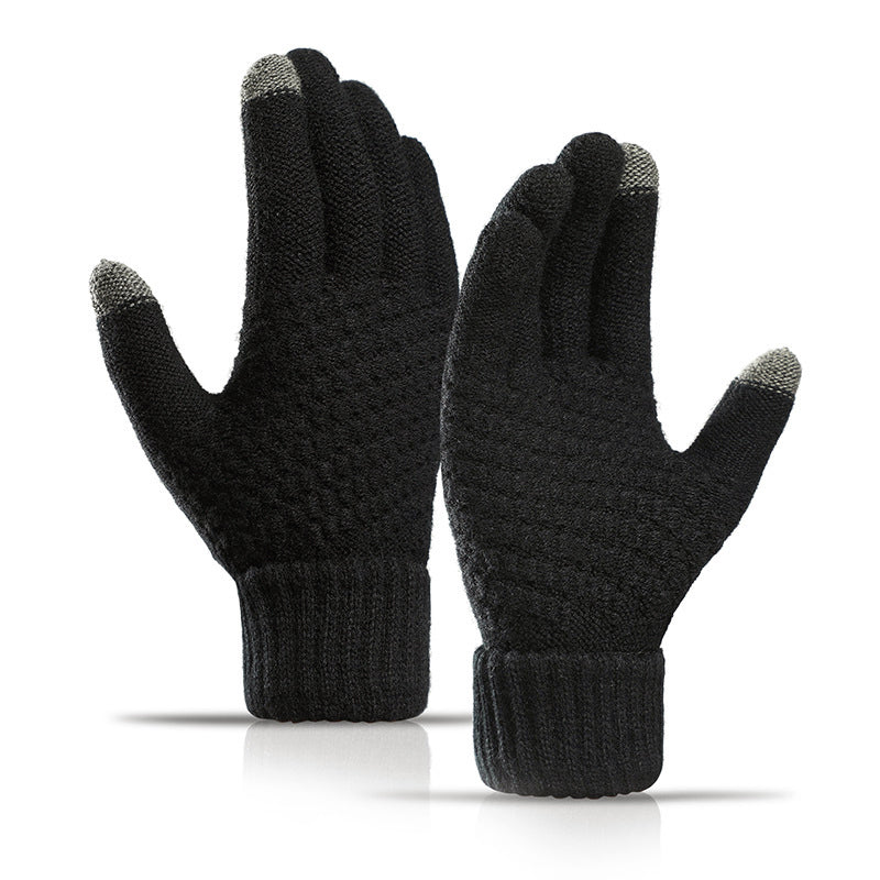 Winter Knit Gloves with Touchscreen and Elastic Cuffs 1