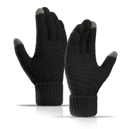 Winter Knit Gloves with Touchscreen and Elastic Cuffs 1