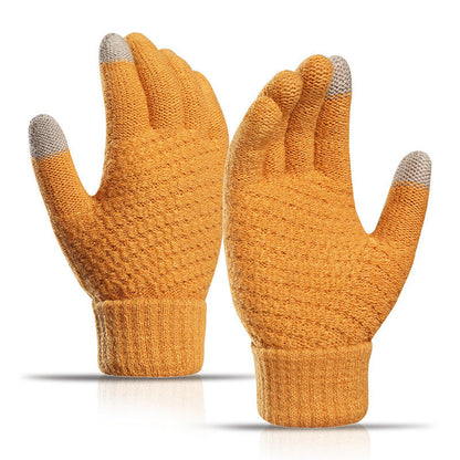 Winter Knit Gloves with Touchscreen and Elastic Cuffs 2