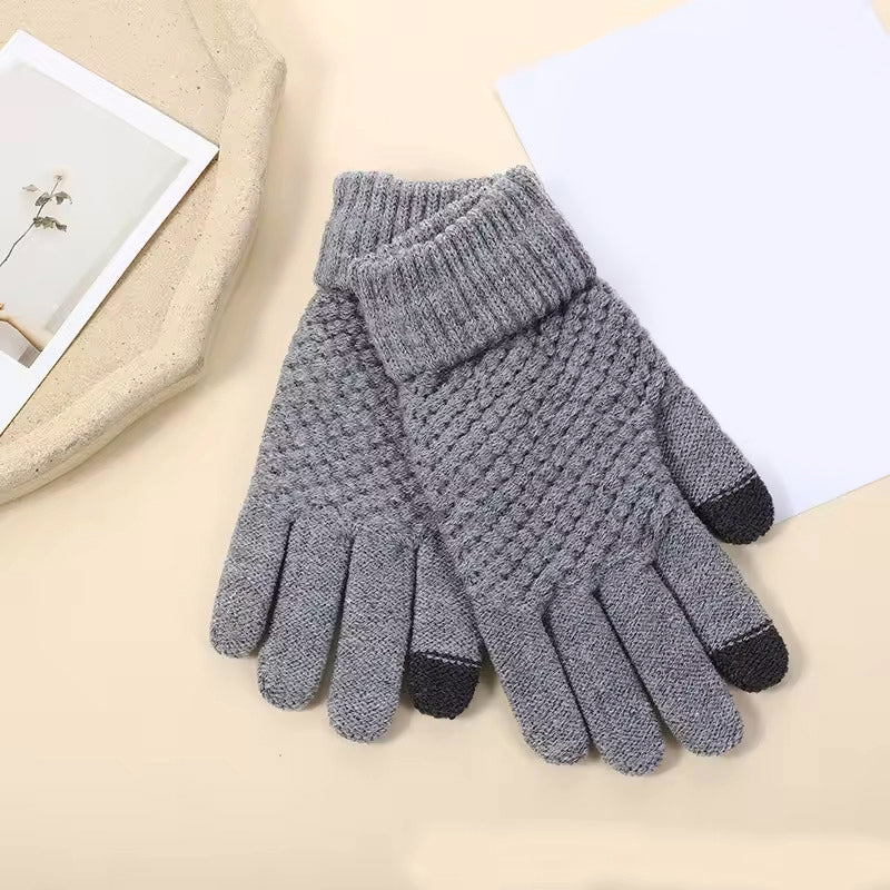 Winter Knit Gloves with Touchscreen and Elastic Cuffs 4