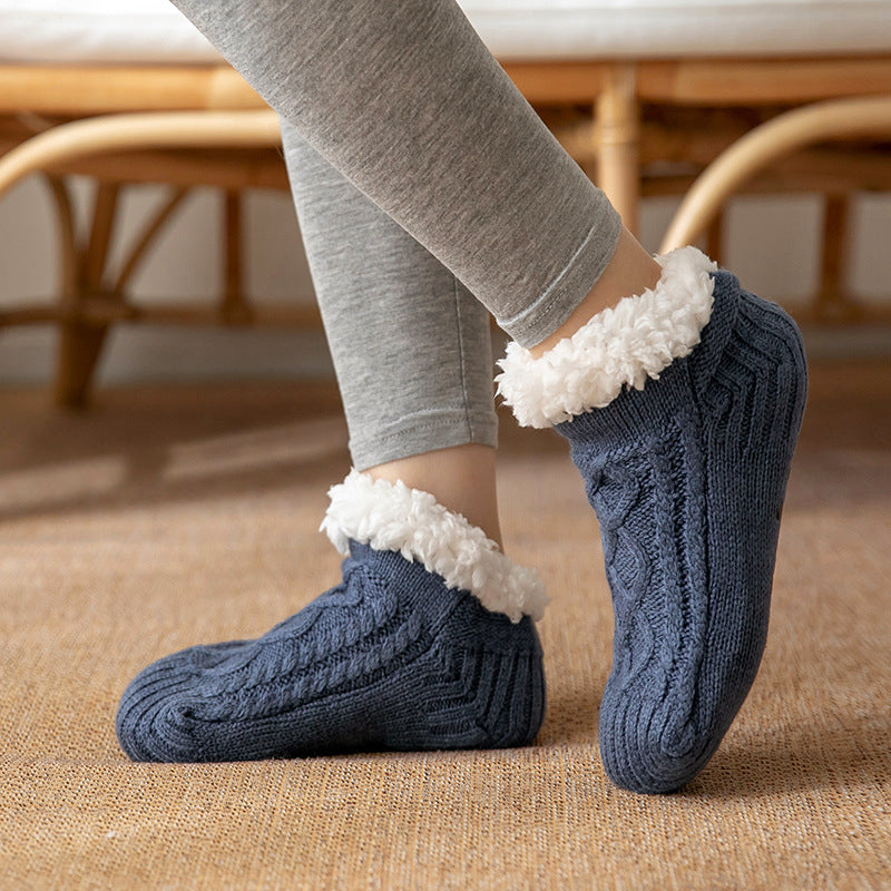 Women’s Non-Slip Knit Slipper Socks with Warm Inner Lining 0