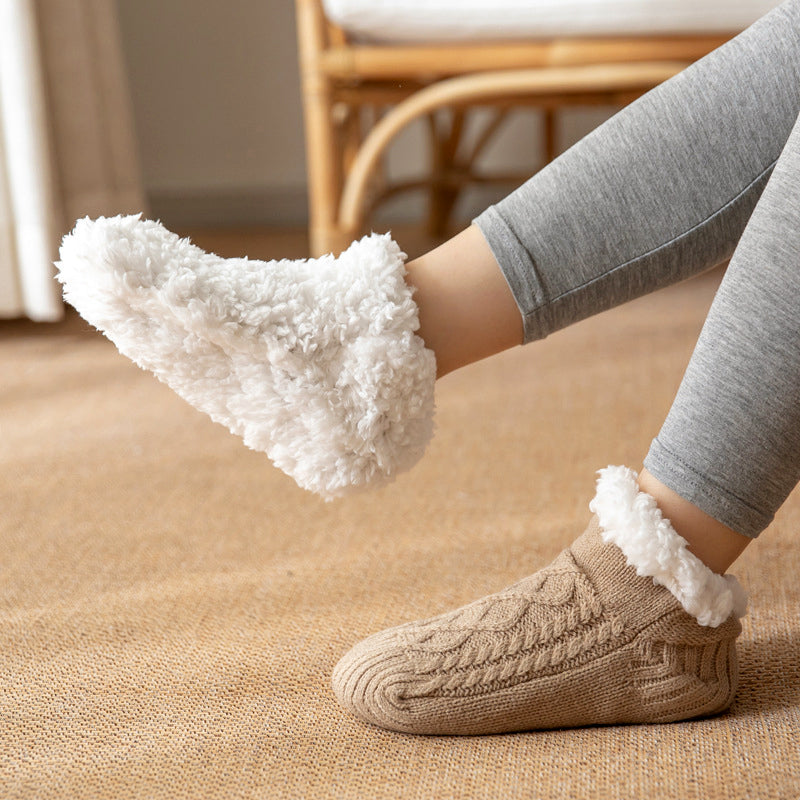 Women’s Non-Slip Knit Slipper Socks with Warm Inner Lining 1