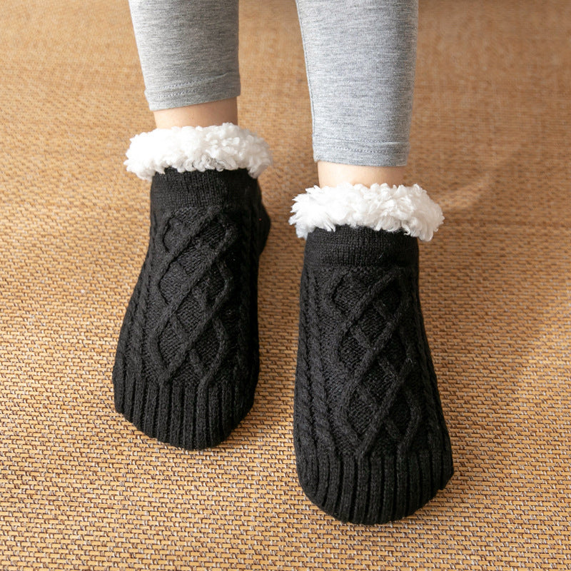 Women’s Non-Slip Knit Slipper Socks with Warm Inner Lining 4