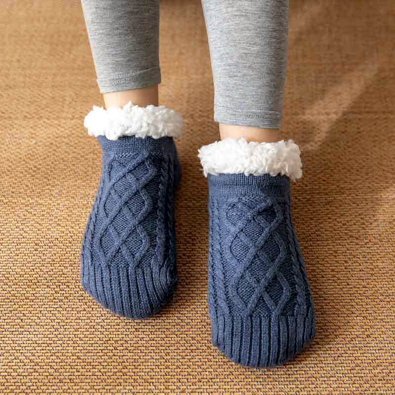 Women’s Non-Slip Knit Slipper Socks with Warm Inner Lining 6